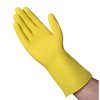 Vguard Latex Yellow Chemical Resistant Gloves Flock Lined, 12" Rolled Cuff, PK 288 C22B110